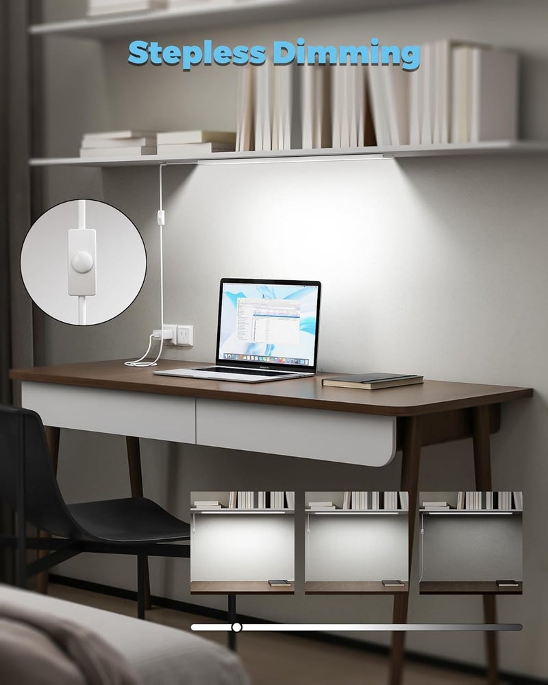 ASOCO Plug-in Under Cabinet Lighting, 24Inch LED Workbench Lights with Super Brighten 900Lumen and Dimmable 6000K Cool White, Memory Function Desk Lamp for Kitchen Sink/Desk/Workbench - Image 4
